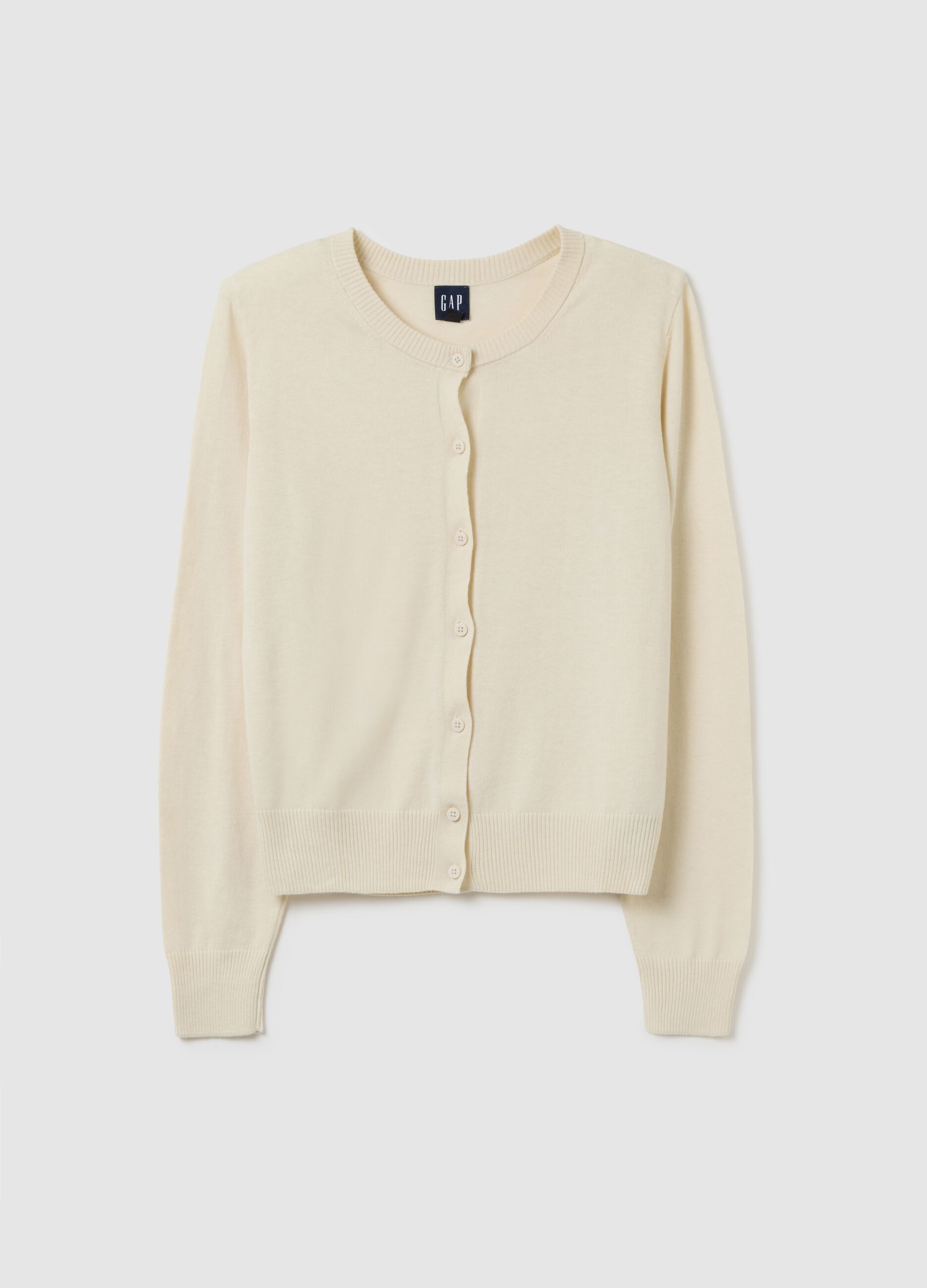 Cardigan with round neckline