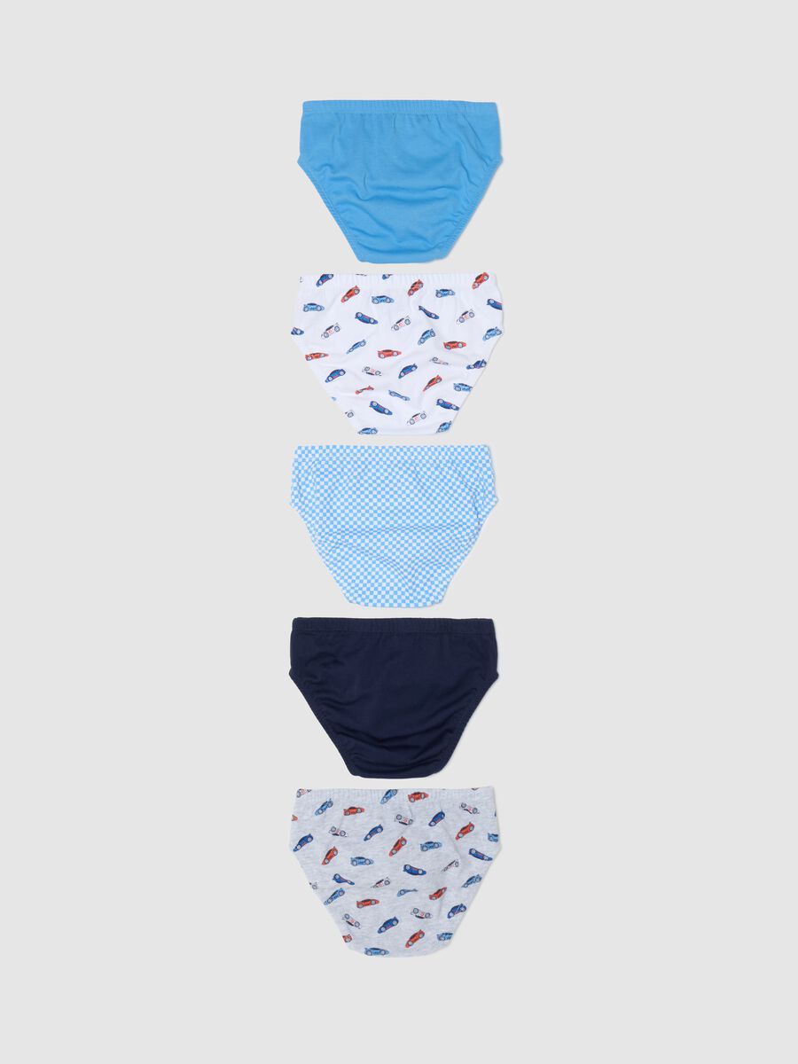 Five-pack cotton briefs with racing car print_1