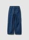 Children's relaxed fit striped blue cotton blend cargo trousers_4