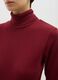 Red long sleeve turtle neck top in pure cotton regular fit_3