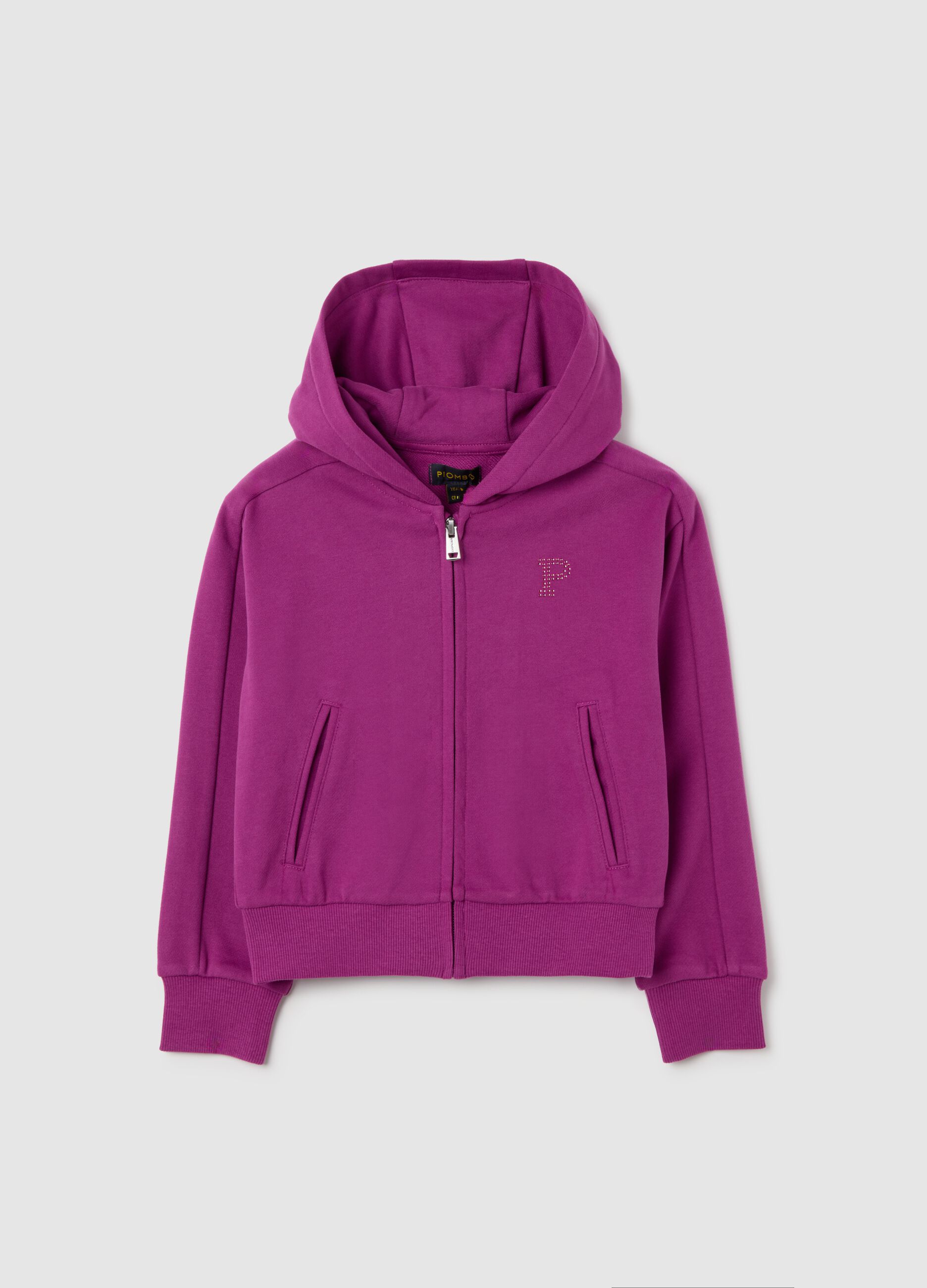Purple regular fit pure cotton girl's sweatshirt