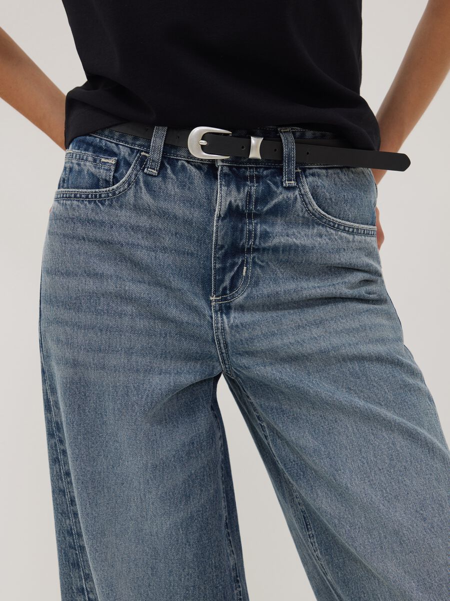 Jeans denim in puro cotone balloon fit_3
