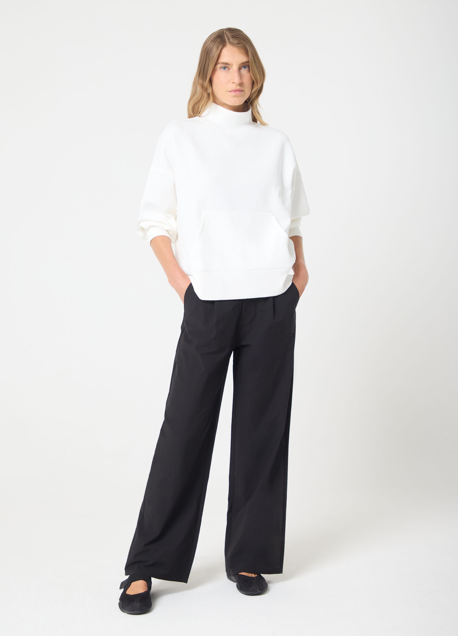 ALTAVIA STUDIO technical fabric wide-leg trousers