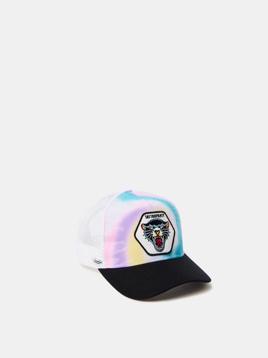 Baseball cap with tattoo tiger patch_0