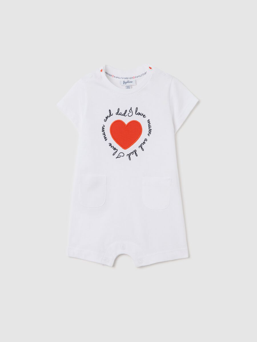 White I Love Mum & Dad romper suit in cotton_0