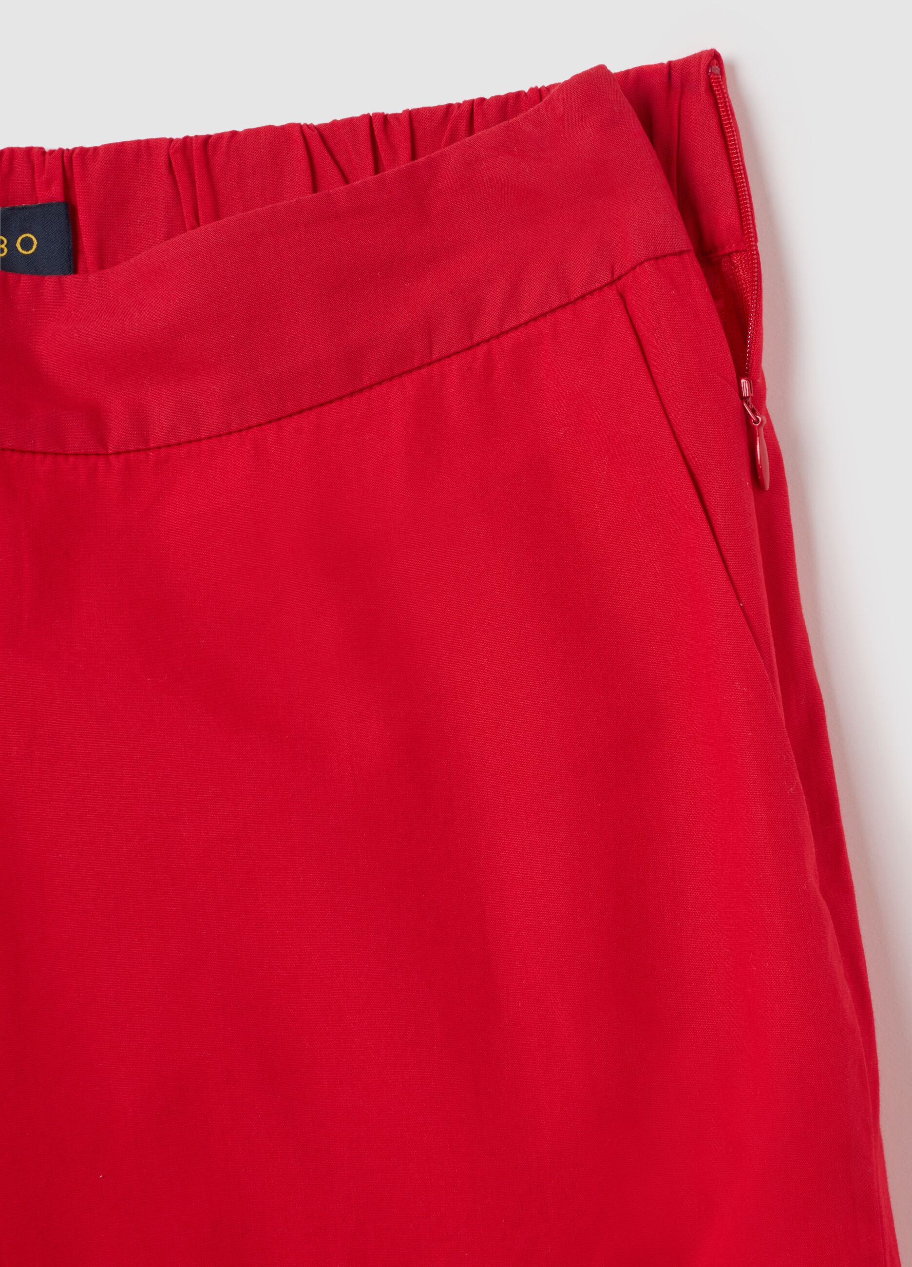 Pantaloni culotte da donna in puro cotone rossi wide leg