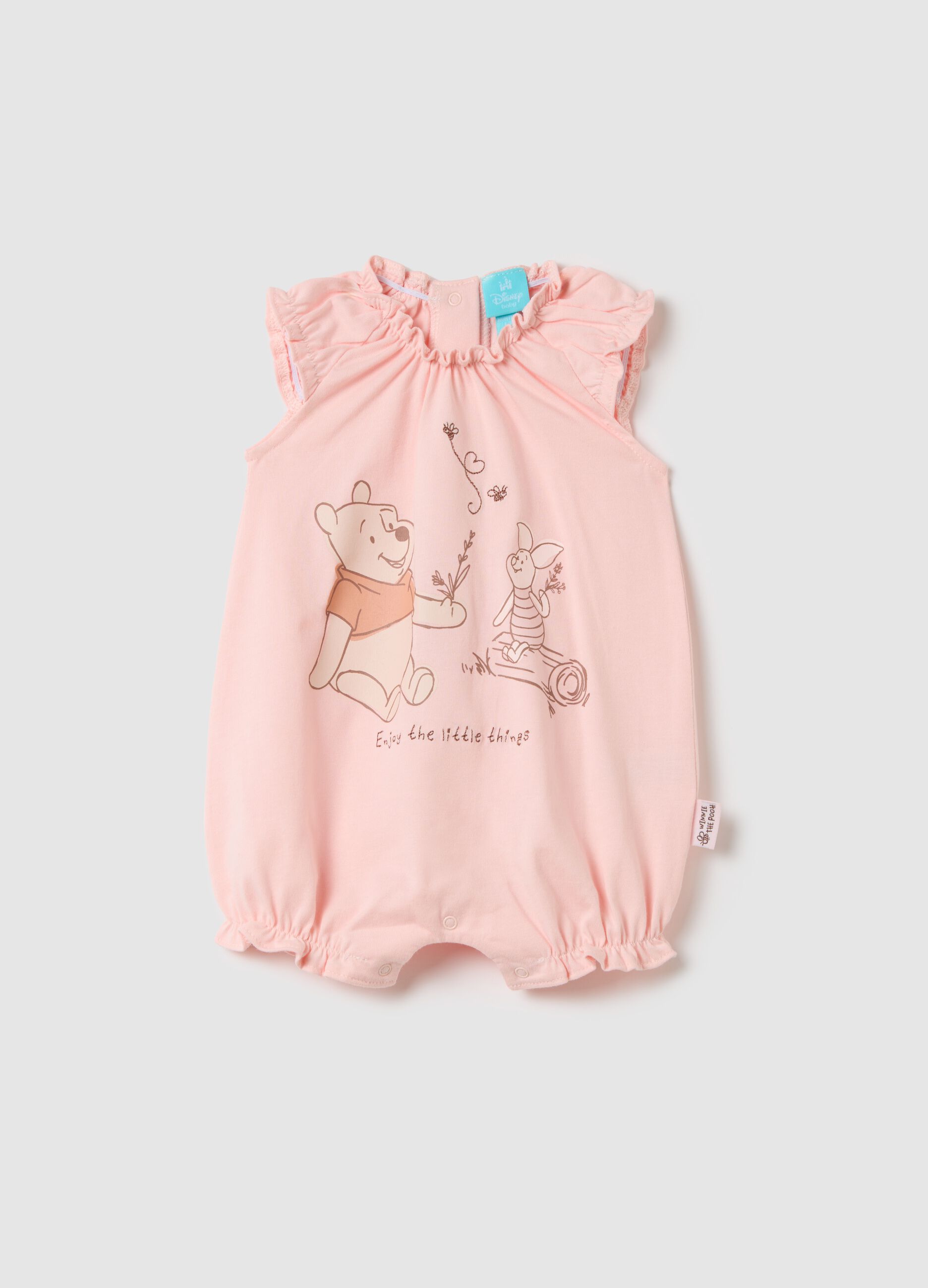 Pink bodysuit with Winnie the Pooh print