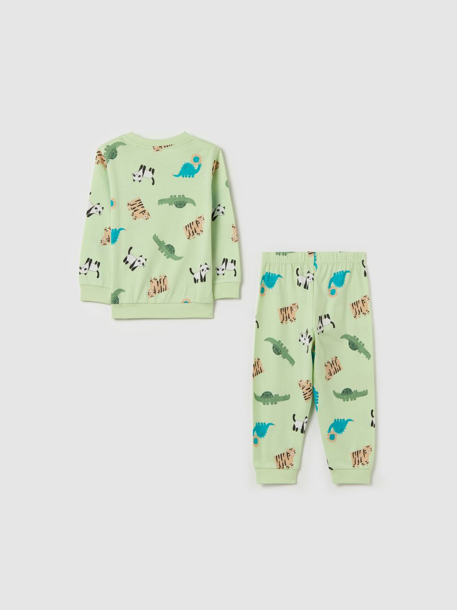 Organic cotton pyjamas with animals print_1