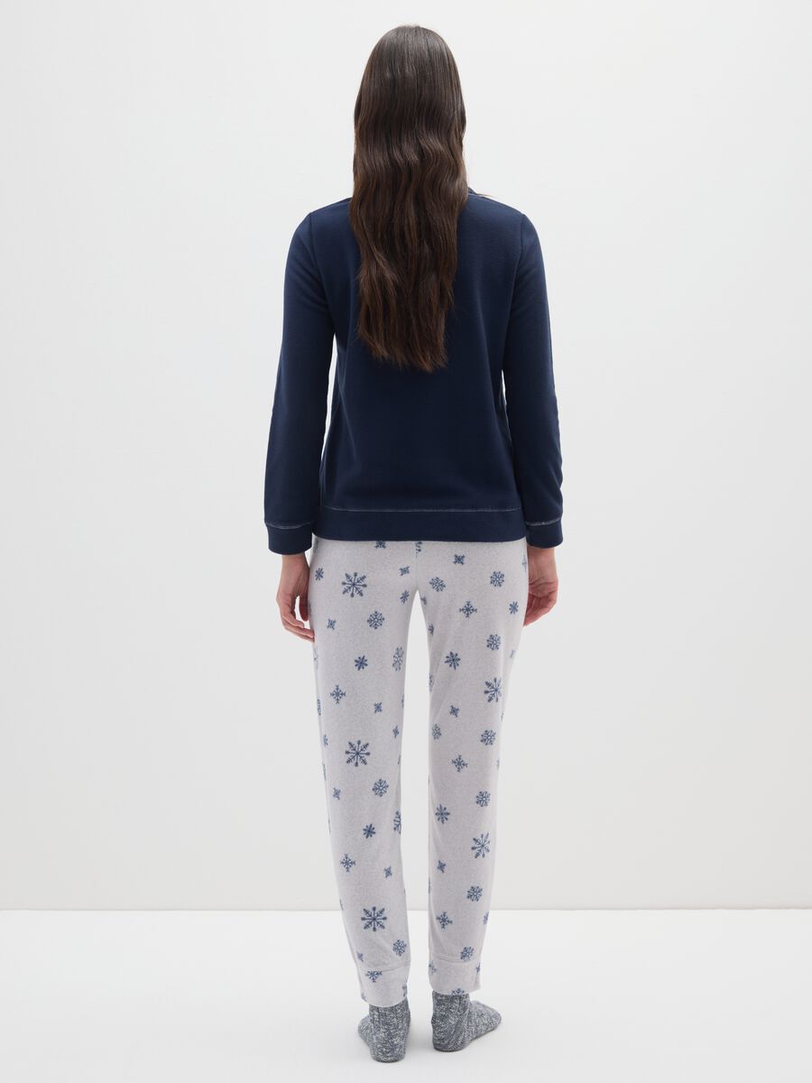 Regular fit blue fleece pyjamas_2