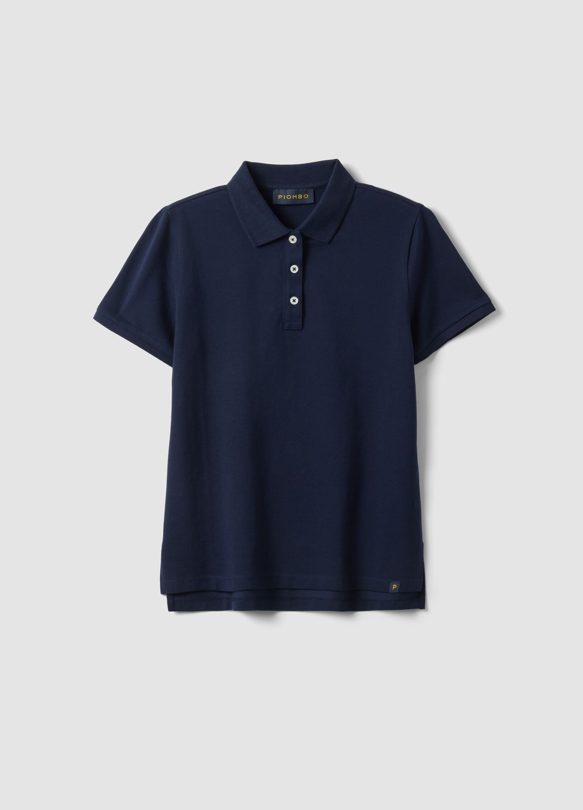 Blue regular fit organic cotton polo shirt