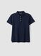 Blue regular fit organic cotton polo shirt_0
