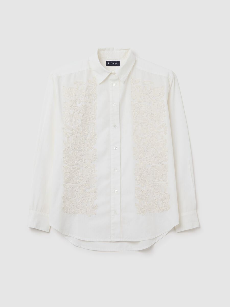 White embellished cotton shirt_4