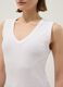 White pure cotton V-neck regular fit tank top_3
