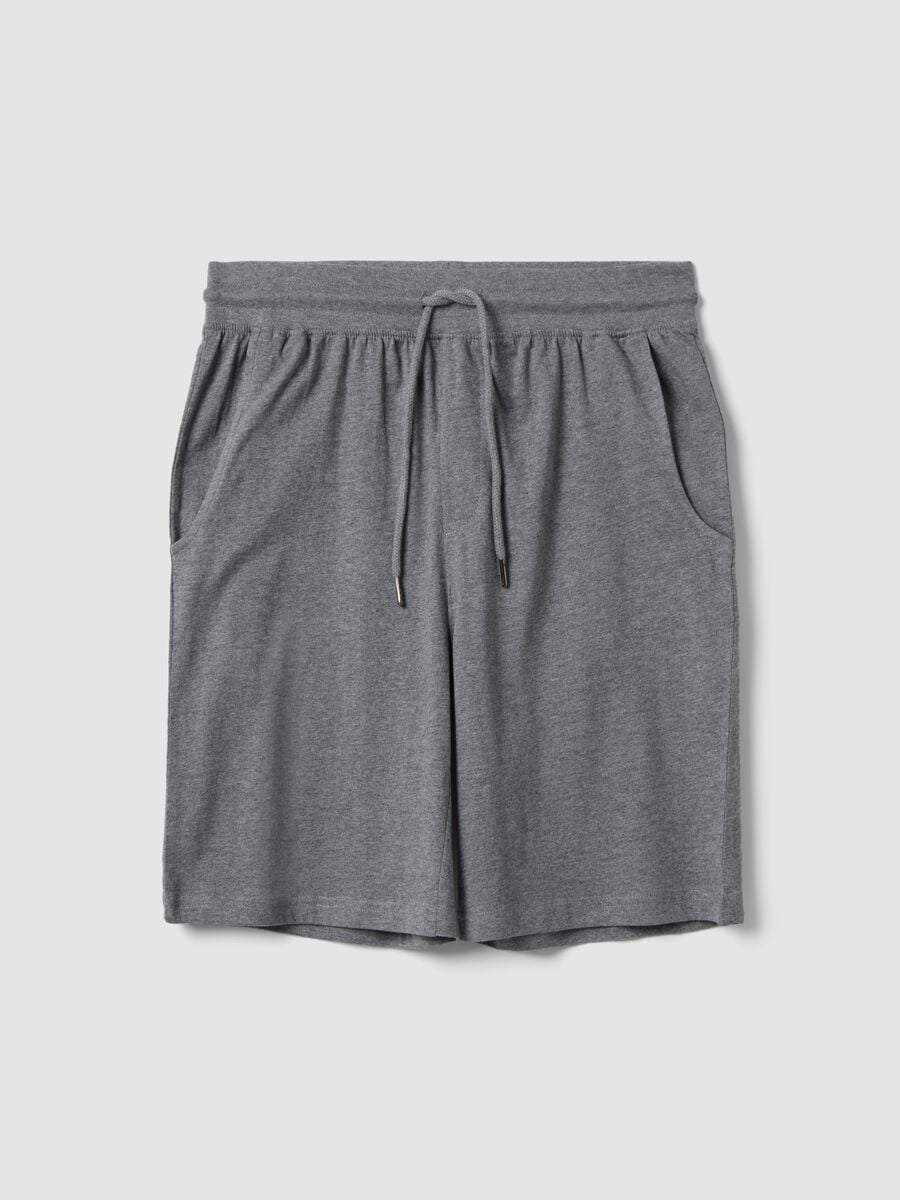 Pantaloncini pigiama grigi in cotone organico_4