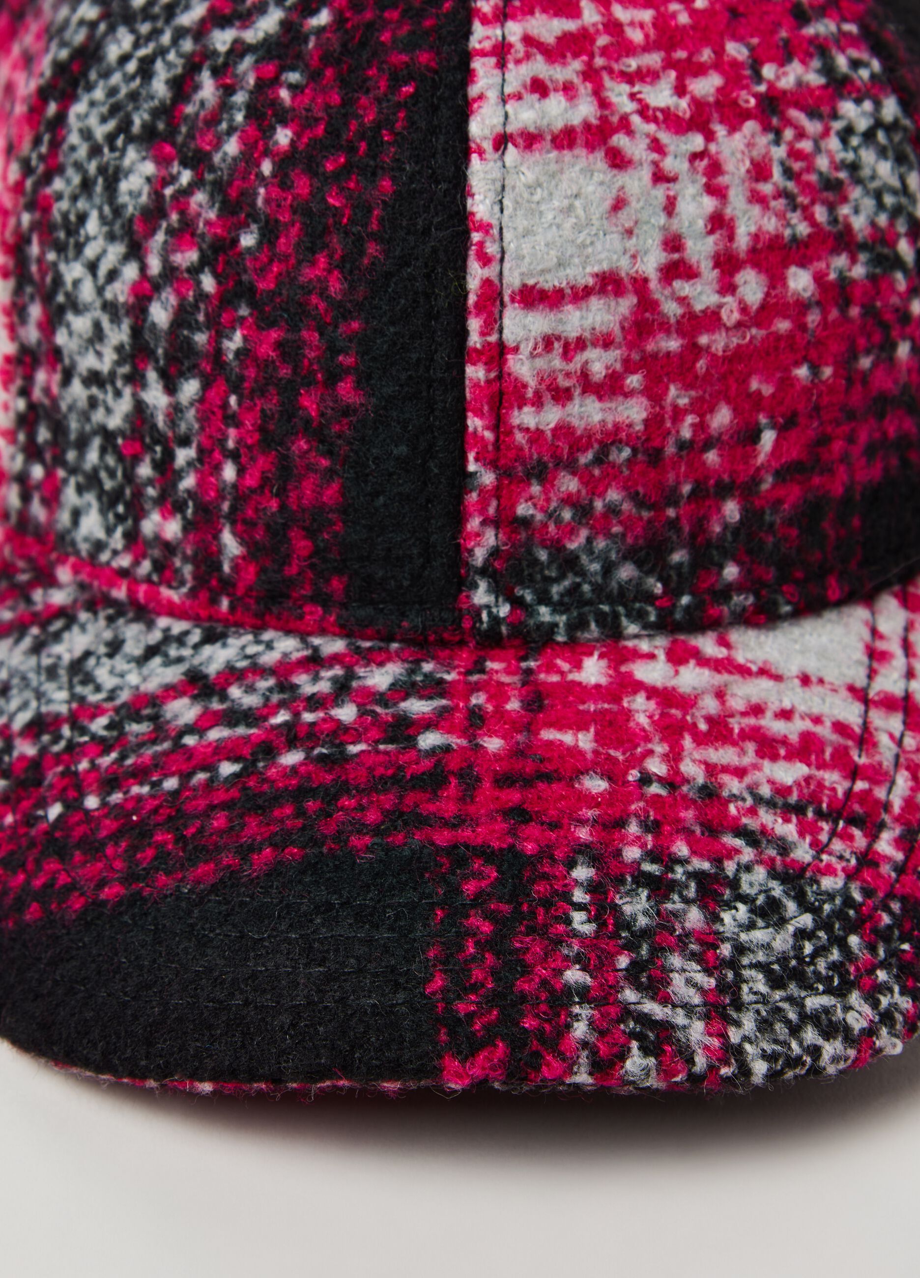 Cappello da baseball in tweed fantasia check_1