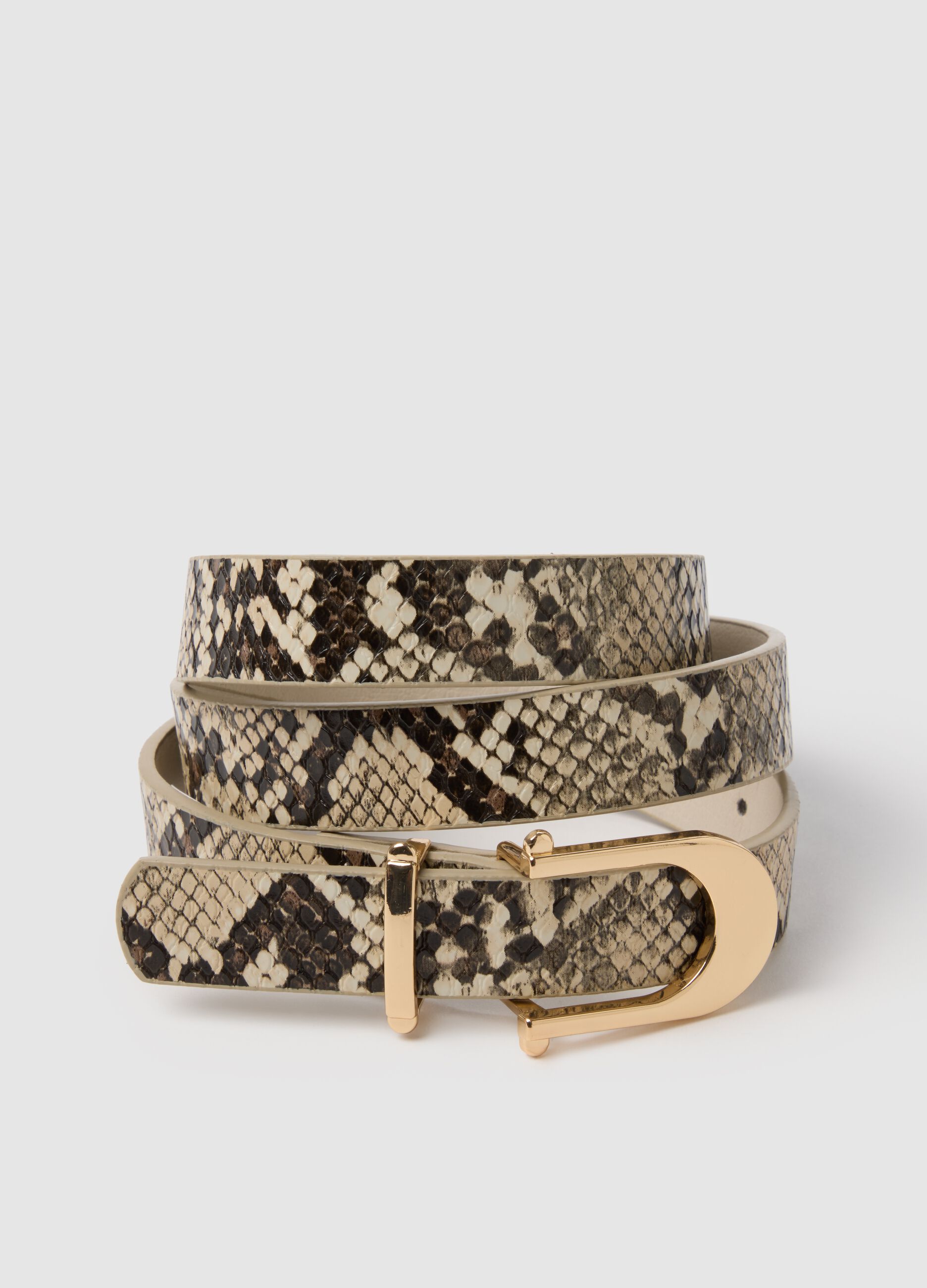 Cintura beige con stampa animalier