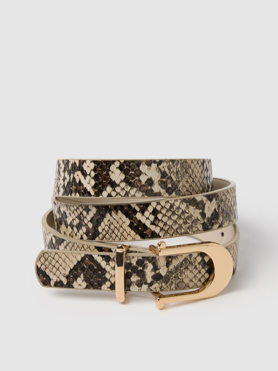 Beige belt with animal print_2