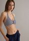 Blue and white striped triangle bikini top in stretch fabric_3