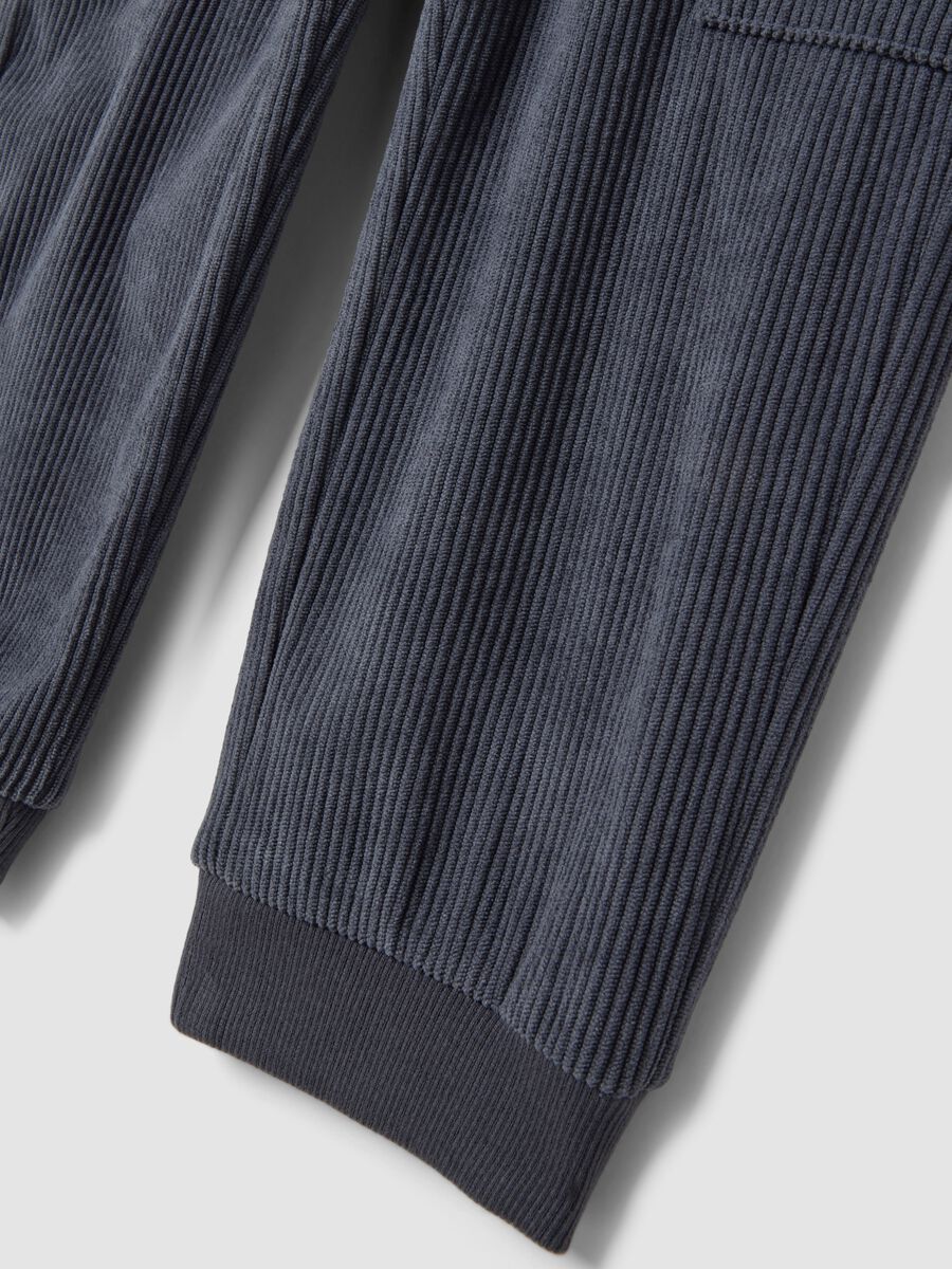 Pantaloni cargo grigi a coste comfort fit_3