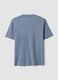 Blue pure cotton short-sleeve relaxed fit T-shirt_5