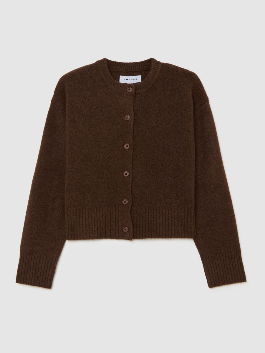 Brown fibre blend cardigan_0