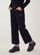 Blue wide-leg pure cotton jeans with star details_1