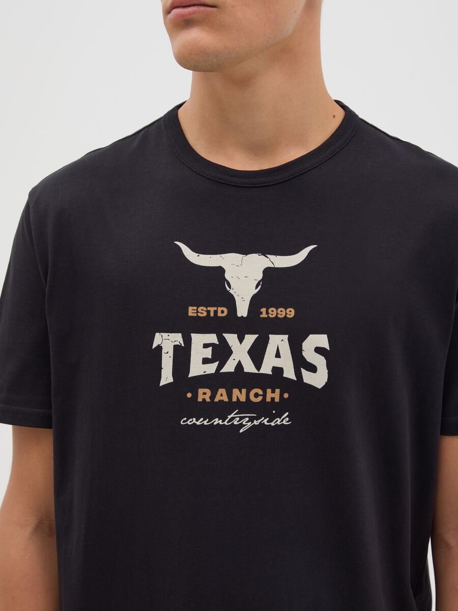 Black T-shirt with Texas Ovs print_2