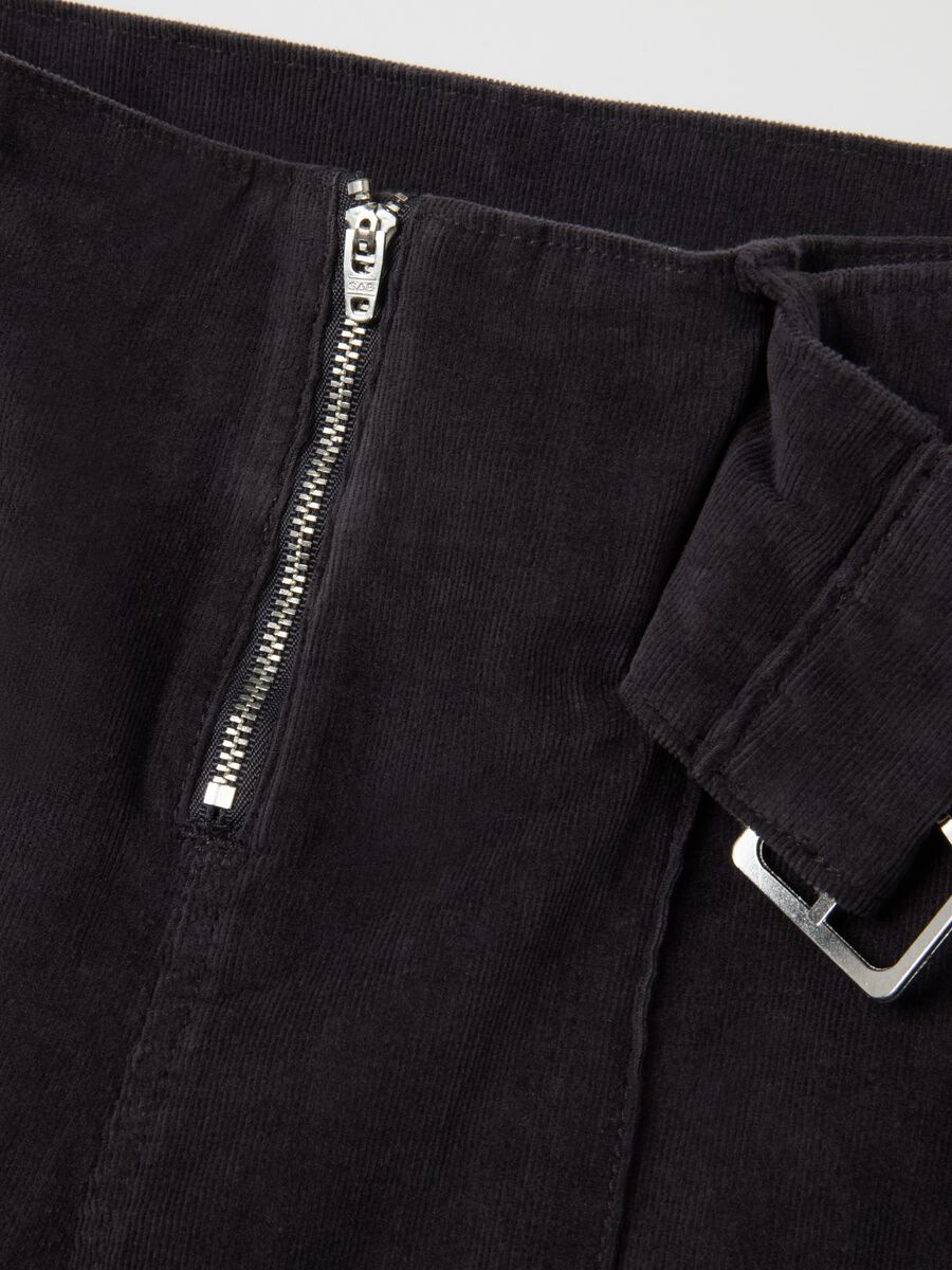 Black Corduroy Flare Trousers_1
