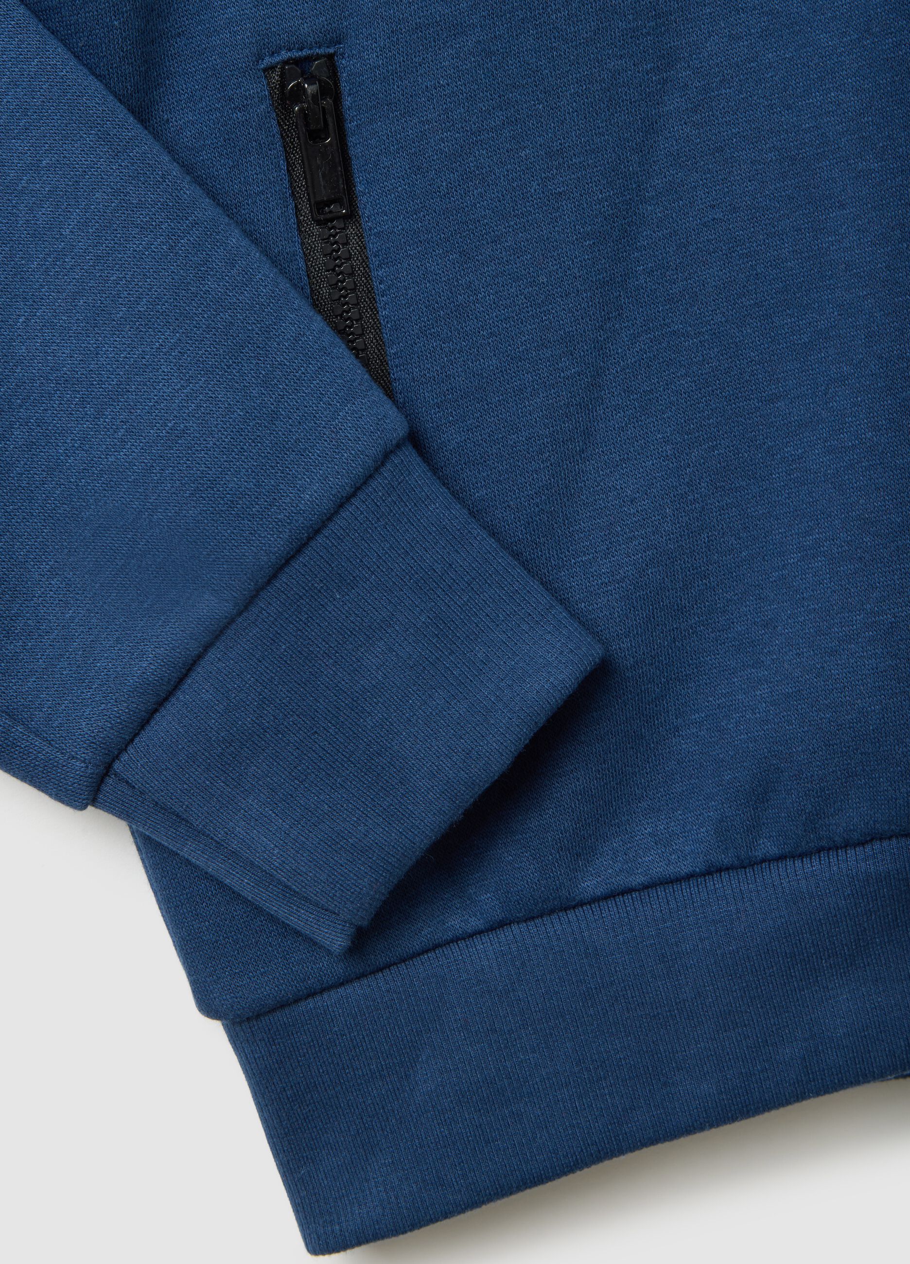 Multicolour Cotton-Blend Zip-Up Sweater