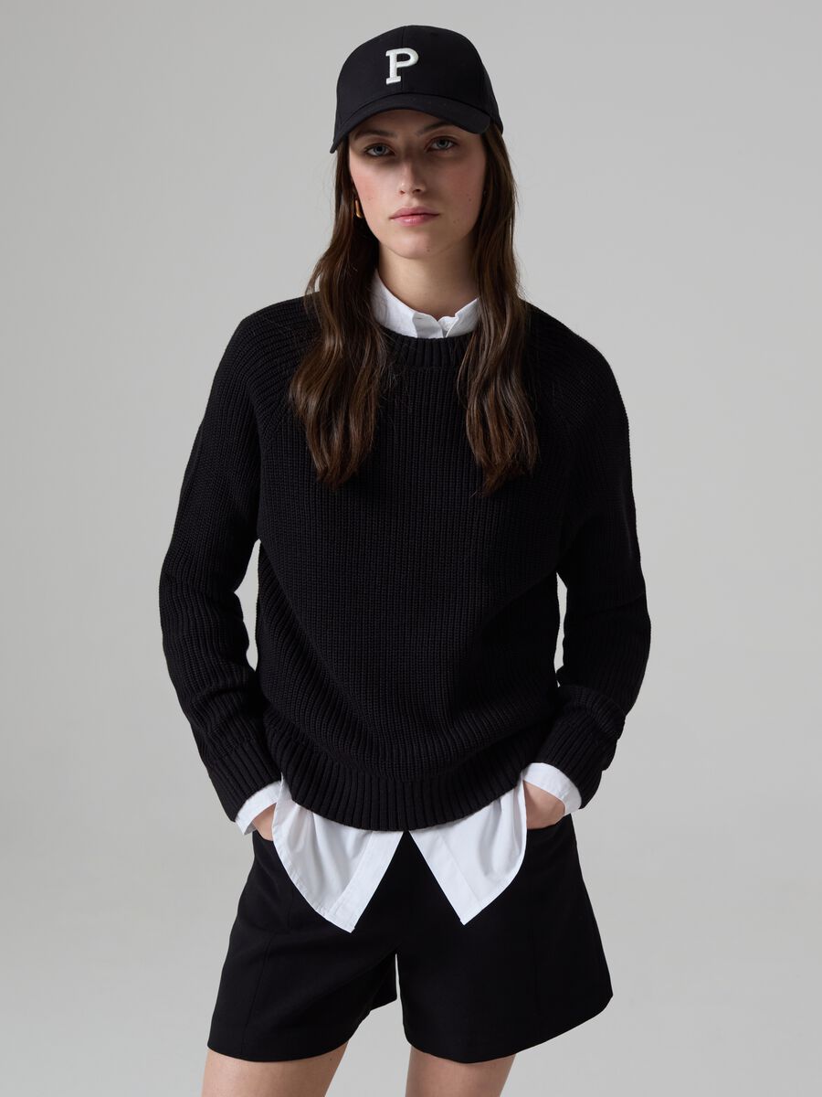 Ribbed pullover with raglan sleeves_0
