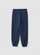 Blue organic cotton comfort-fit joggers for boys_1