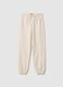 Girls' beige pure cotton trousers, regular fit_3