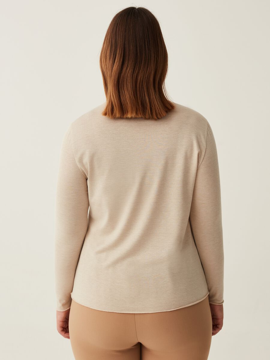 T-shirt a collo alto in lurex Curvy_2