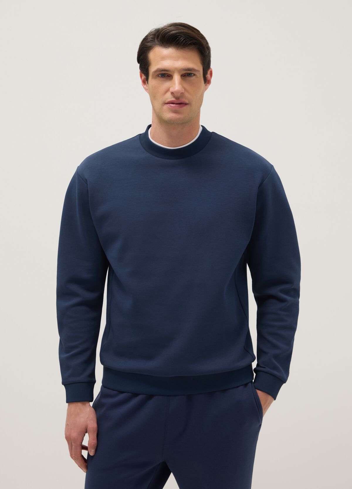 Gildan Felpa Girocollo Uomo In Misto Pesante - Blu Chiaro Taglia Large - 100% Cotone