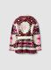 Girls&rsquo; multicolour jacquard cardigan with deep V-neck_2