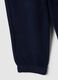Blue fleece regular fit cotton trousers for girls_3