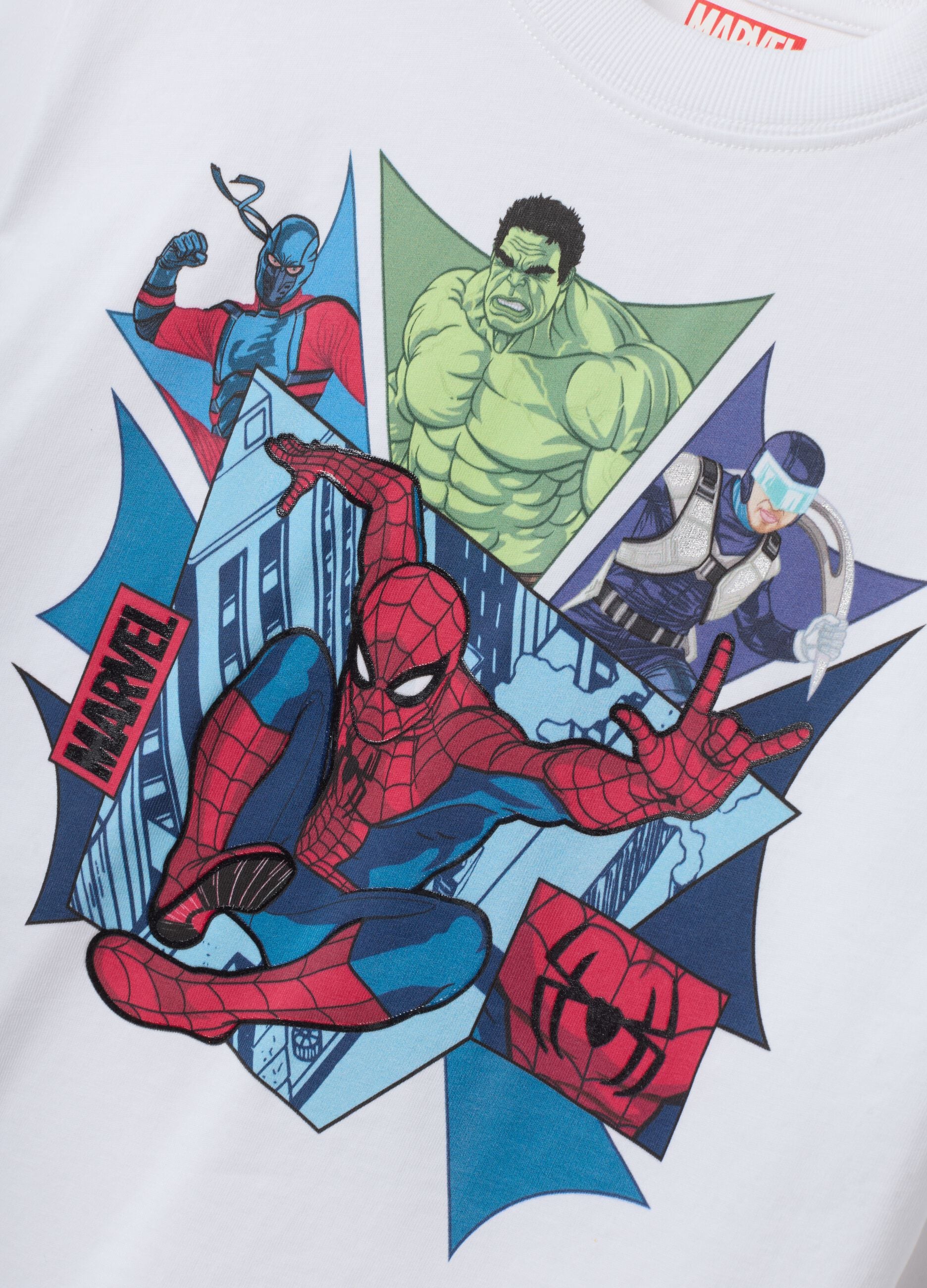 White oversized pure cotton Spider-Man print T-shirt for boys