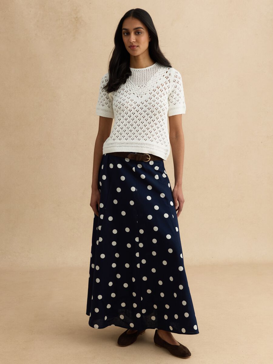 Maglione bianco in puro cotone vestibilit&agrave; fitted_2