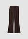 Pantaloni formali marroni flare in viscosa elasticizzata_0