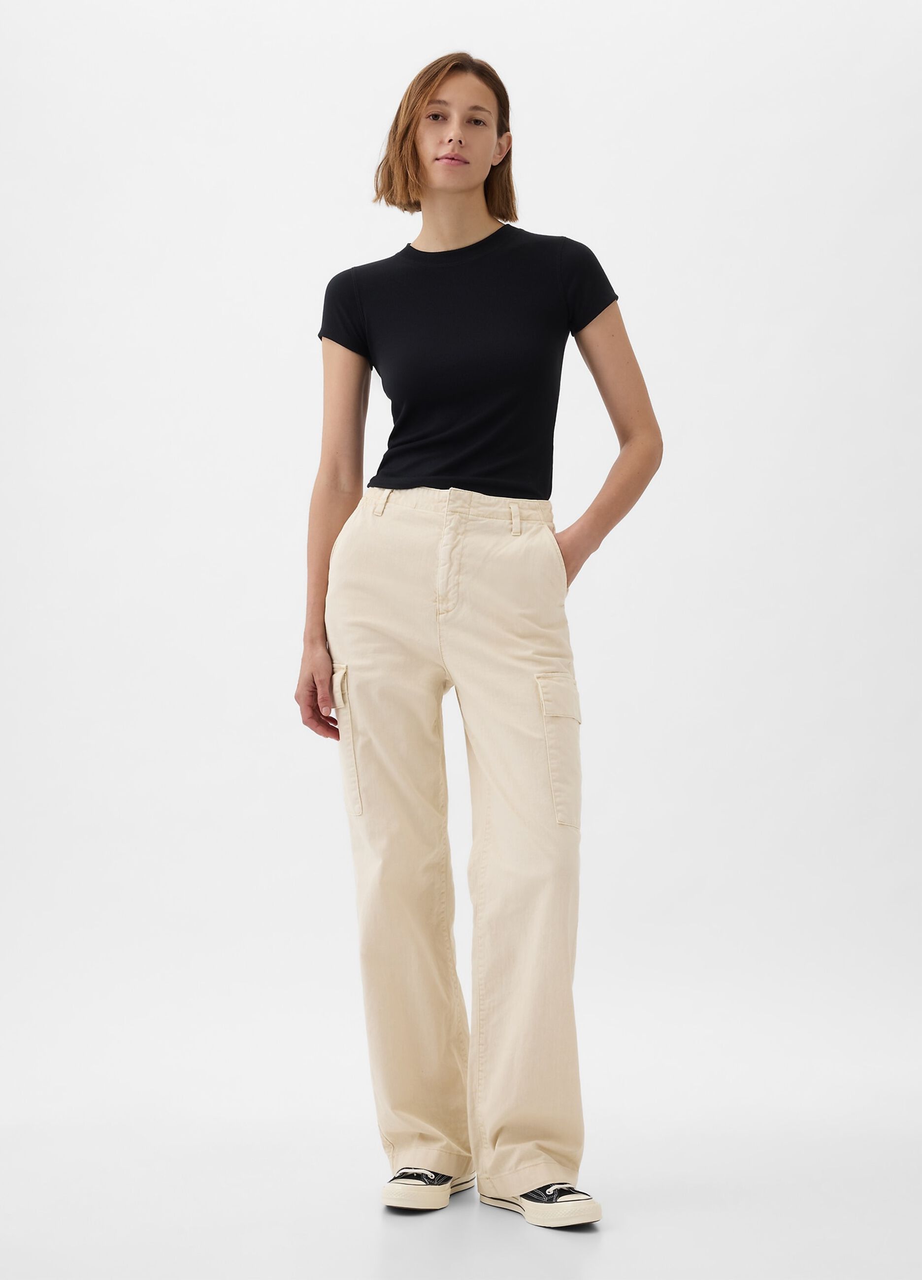 Loose-fit cargo trousers in cotton