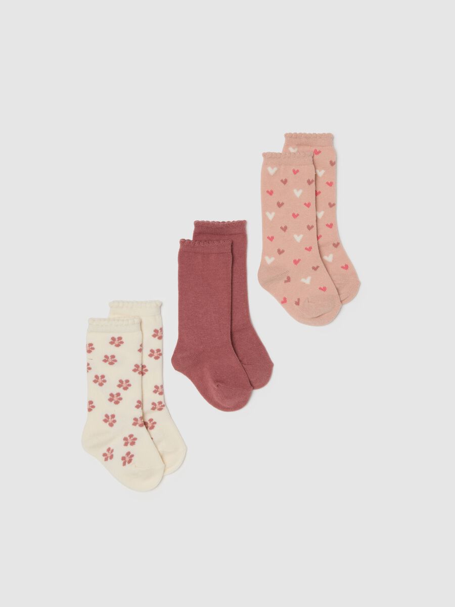 Baby girl cotton blend multicolour elasticated socks tripack_0