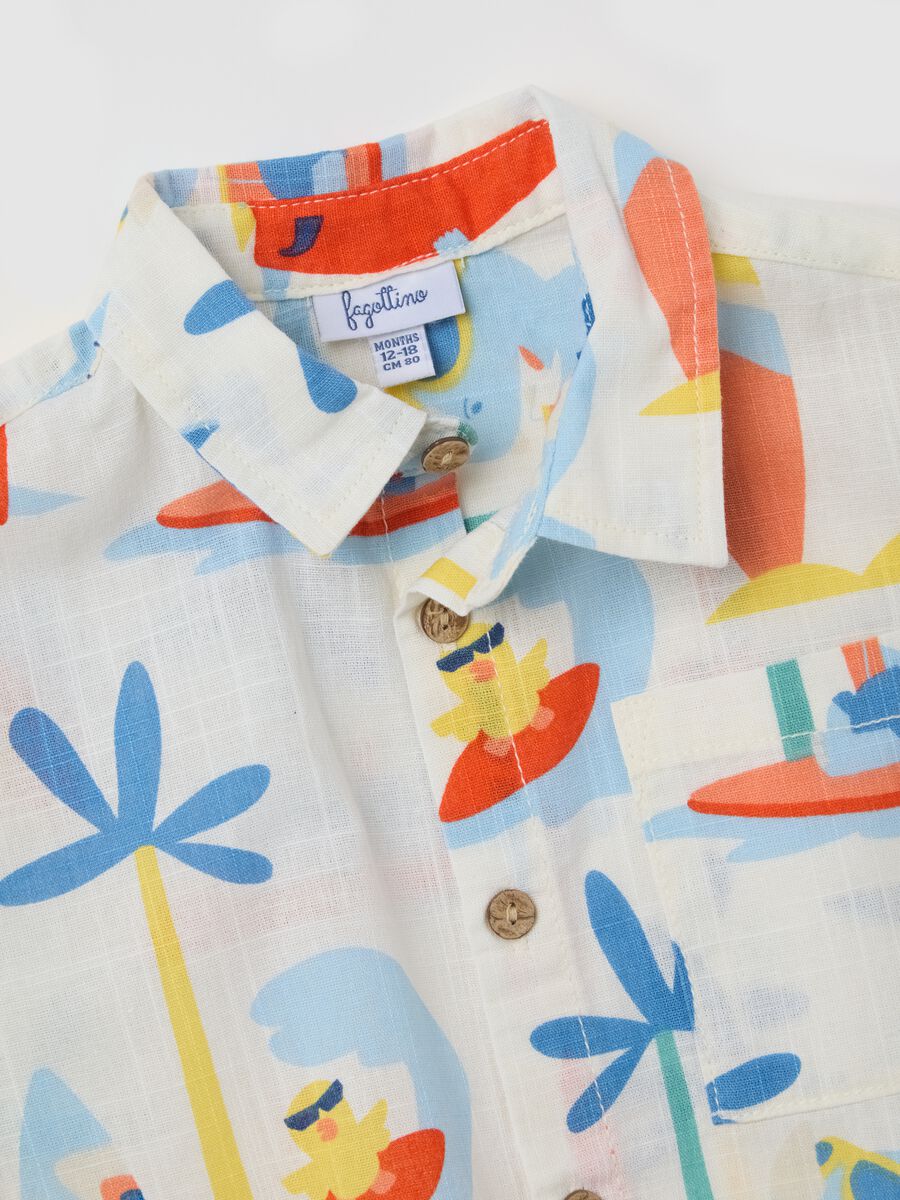 Short sleeve shirt with colourful pattern in cotton_3