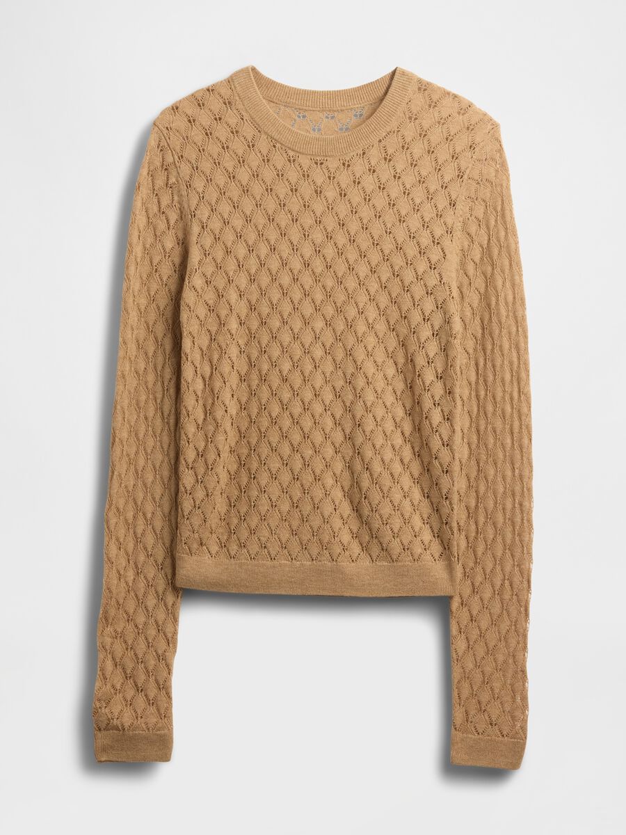 Maglione beige in misto lana_3