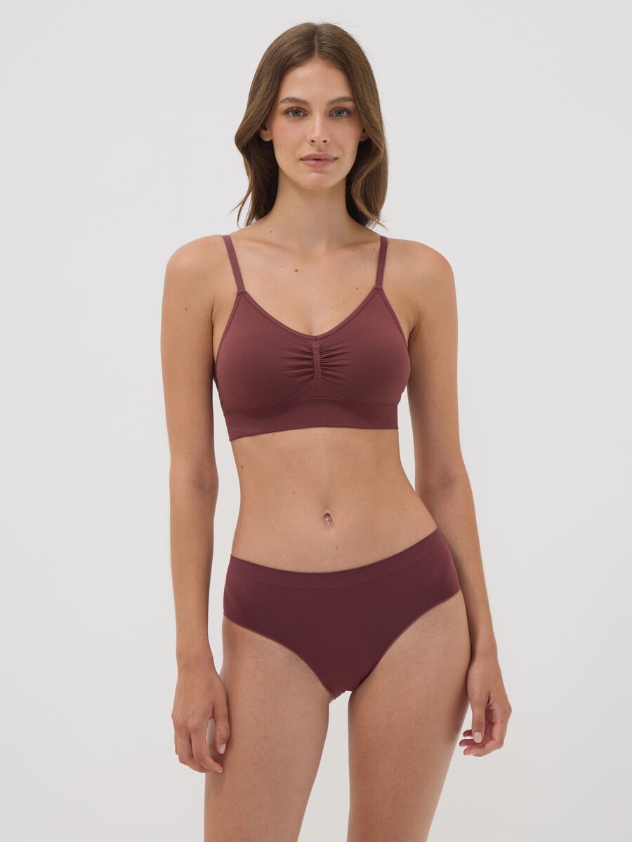 Reggiseno bralette marrone in microfibra elasticizzata con imbottitura removibile_1