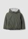 Grey reversible ultralight hooded zip jacket for boys_1
