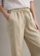 Beige pure linen straight-fit trousers with drawstring_3