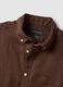 Camicia a maniche lunghe in puro lino marrone regular fit_5