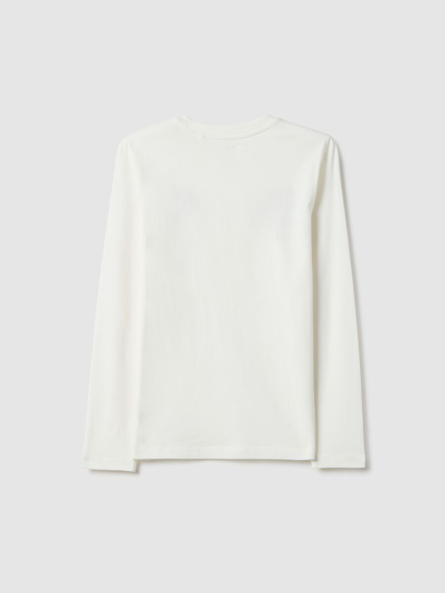 T-shirt in puro cotone bianca regular fit per ragazzi_4