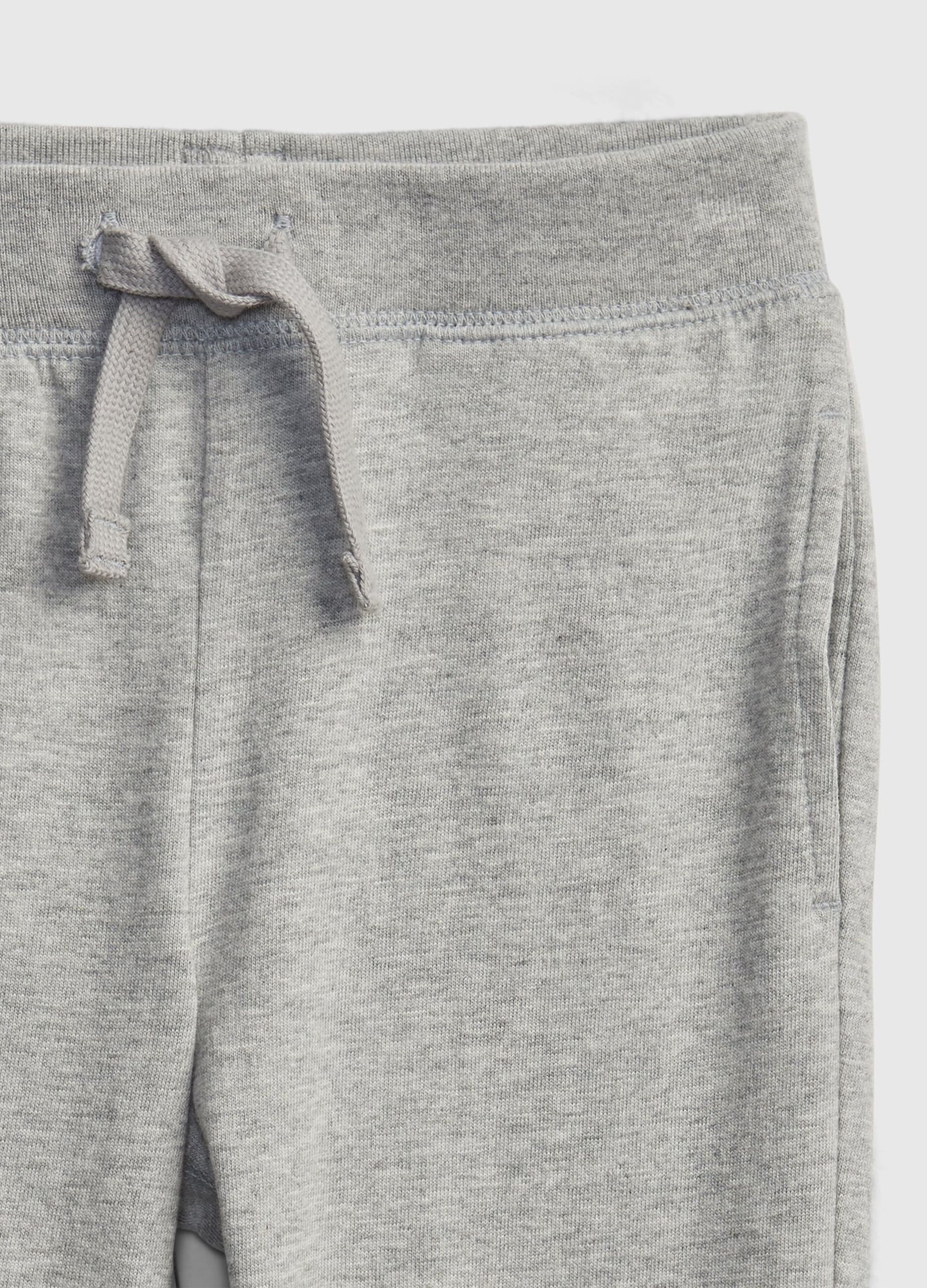 Fleece joggers with drawstring and logo patch