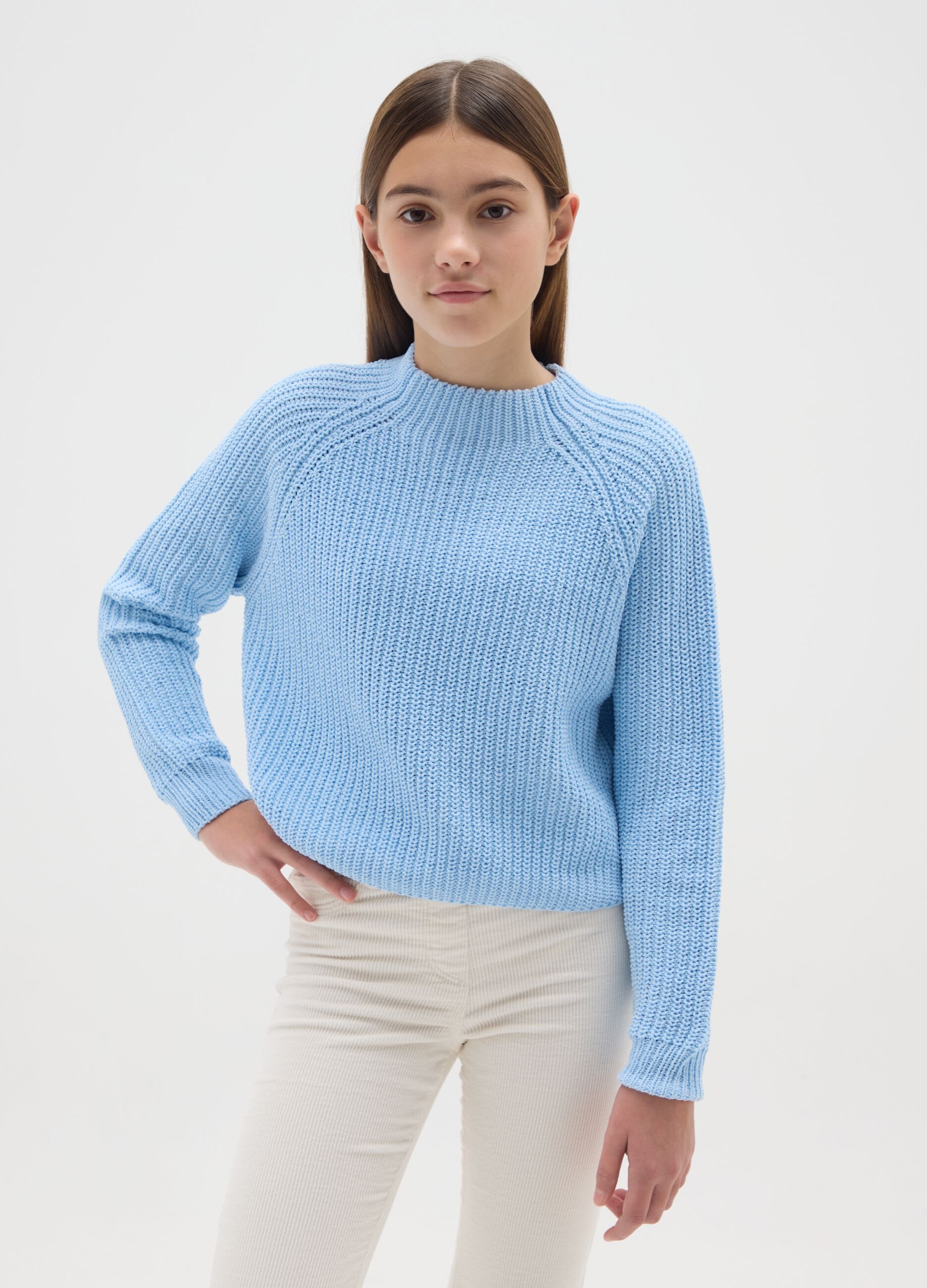 Girls' regular fit blue jumper